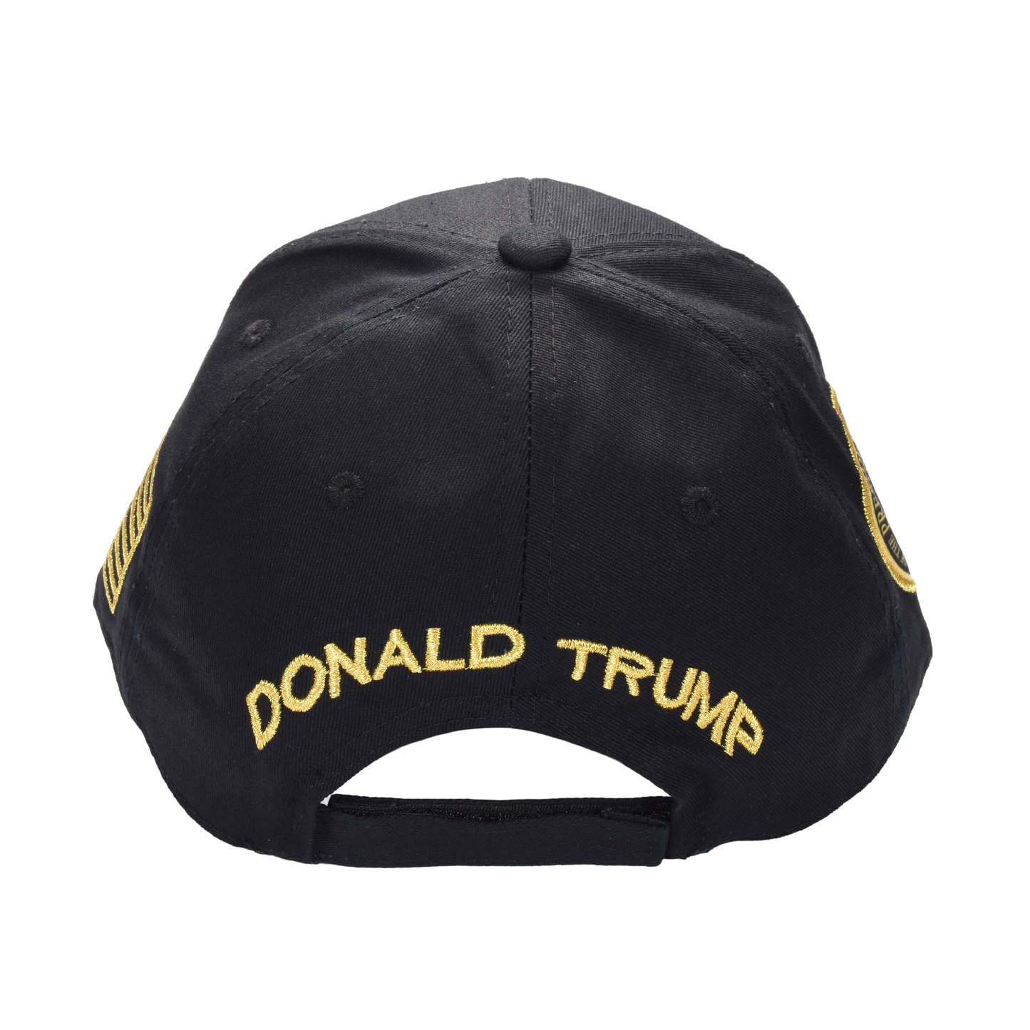 Trump 47 Black Cap with Gold Embroidery – Hook & Loop Adjustable Patriotic Hat - FORGEDnLOVE