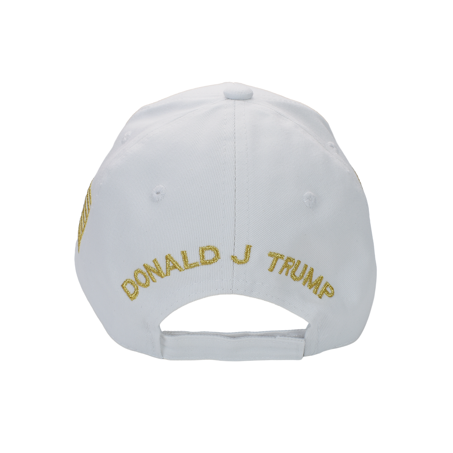 Trump 47 White Cap with Gold Embroidery – Hook & Loop Adjustable Patriotic Hat - FORGEDnLOVE