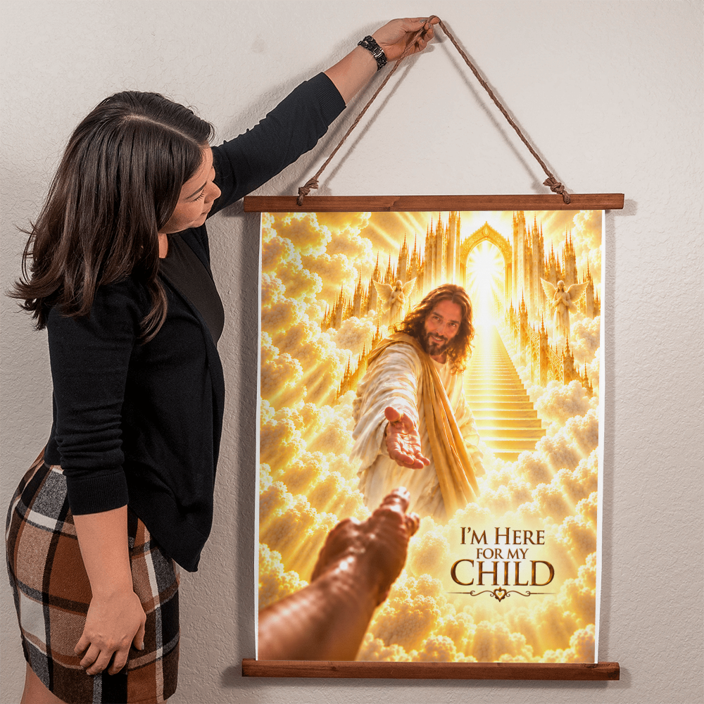 I'm Here for My Child – Jesus Heaven Christian Wall Tapestry | Memorial & Sympathy Gift