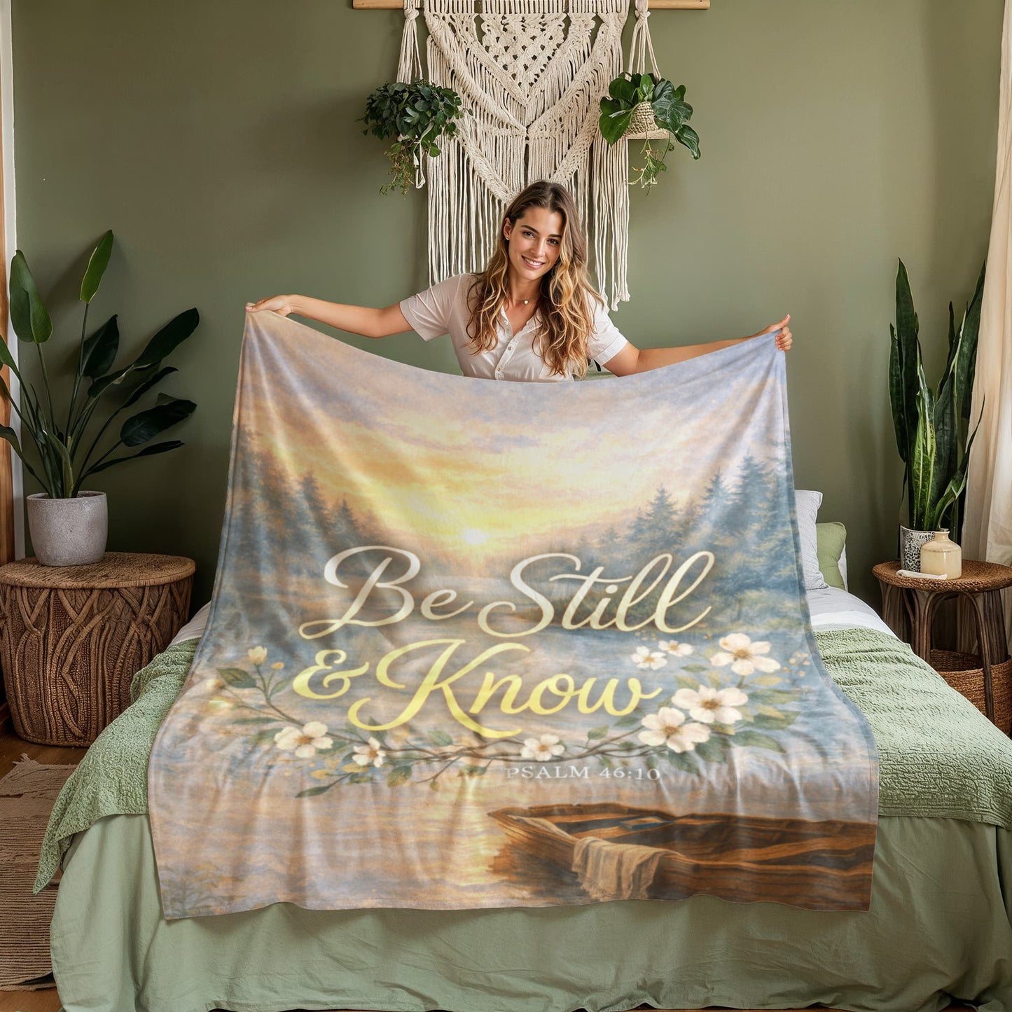 Be Still and Know Christian Blanket – Psalm 46:10 Faith Comfort Coral Fleece Blanket - FORGEDnLOVE