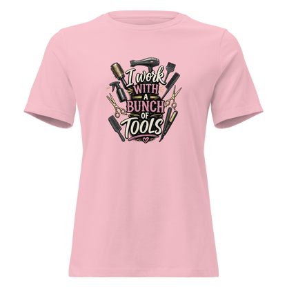 Funny Hairstylist Shirt – I Work With A Bunch Of Tools – Hair Stylist Gift Tee
