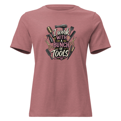 Funny Hairstylist Shirt – I Work With A Bunch Of Tools – Hair Stylist Gift Tee