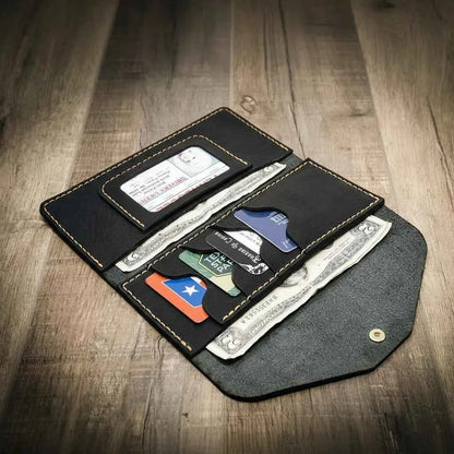 Handmade Full-Grain Leather Wallet — Sugar Land Clutch Wallet