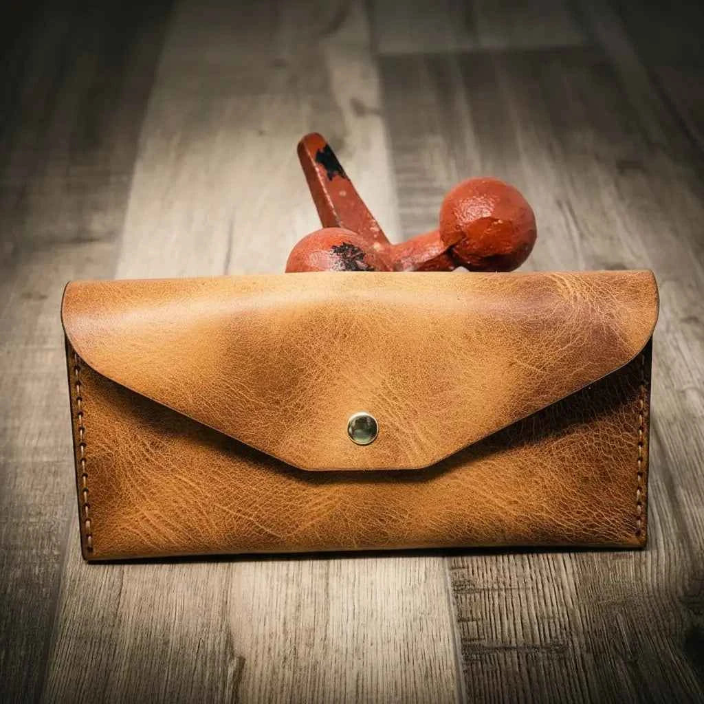 Handmade Full-Grain Leather Wallet — Sugar Land Clutch Wallet