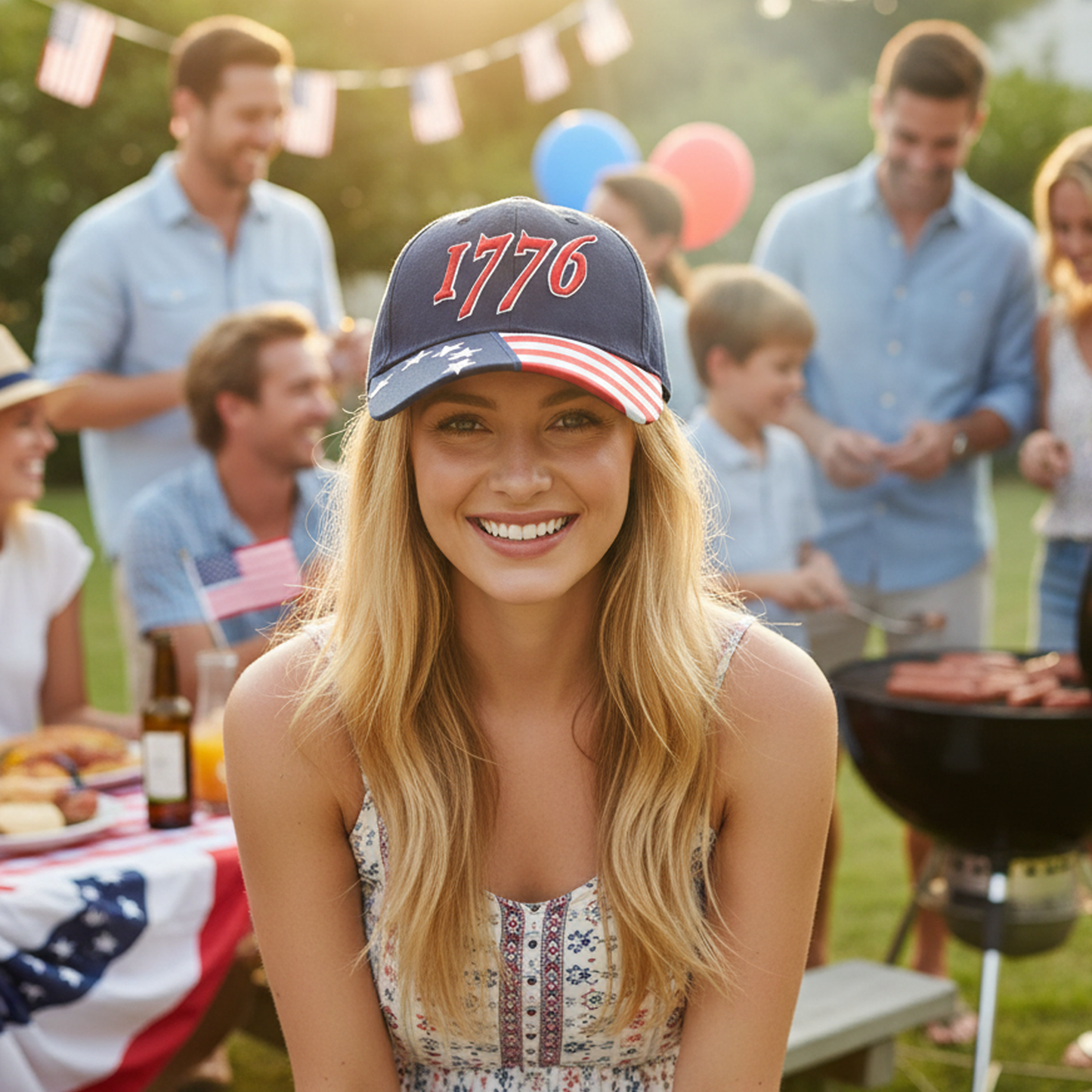 1776 Cap – American Betsy Ross Flag Bill | Patriotic Cotton Twill Cap - FORGEDnLOVE