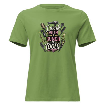 Funny Hairstylist Shirt – I Work With A Bunch Of Tools – Hair Stylist Gift Tee