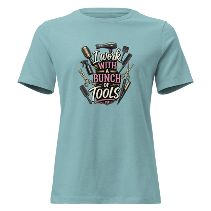 Funny Hairstylist Shirt – I Work With A Bunch Of Tools – Hair Stylist Gift Tee