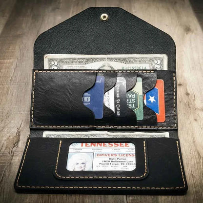 Handmade Full-Grain Leather Wallet — Sugar Land Clutch Wallet