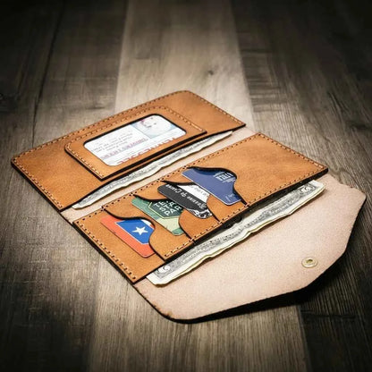 Handmade Full-Grain Leather Wallet — Sugar Land Clutch Wallet