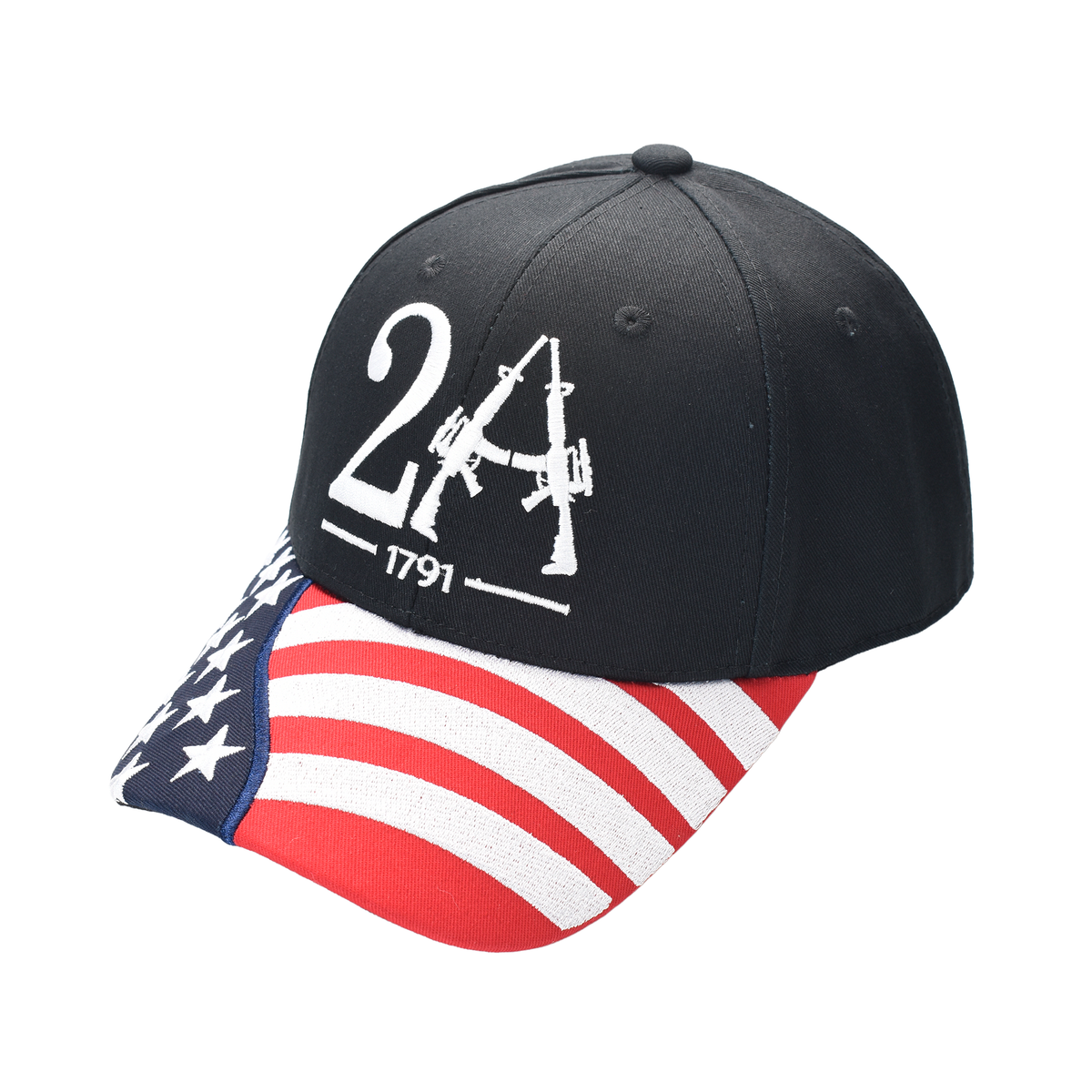 2A 1791 Cap – American Flag Bill Patriotic Cotton Twill Hat - FORGEDnLOVE