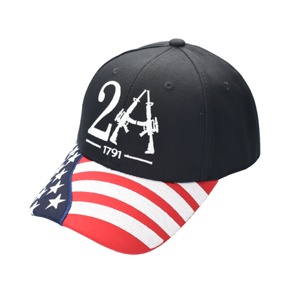 2A 1791 Cap – American Flag Bill Patriotic Cotton Twill Hat - FORGEDnLOVE