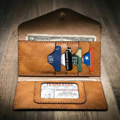 Handmade Full-Grain Leather Wallet — Sugar Land Clutch Wallet