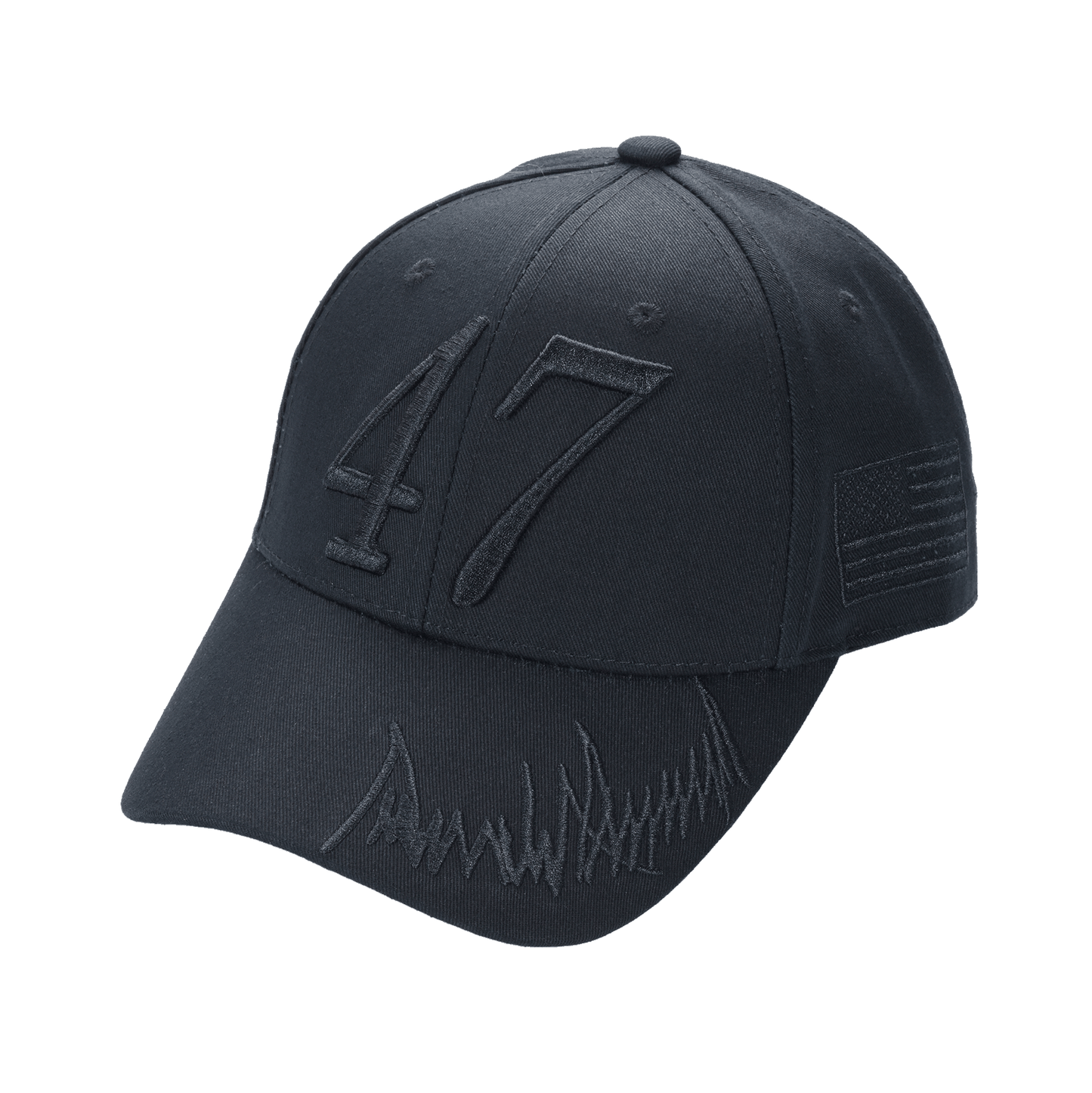Dark Trump “47” Cap – President Trump Embroidered Cotton Twill Hat - FORGEDnLOVE