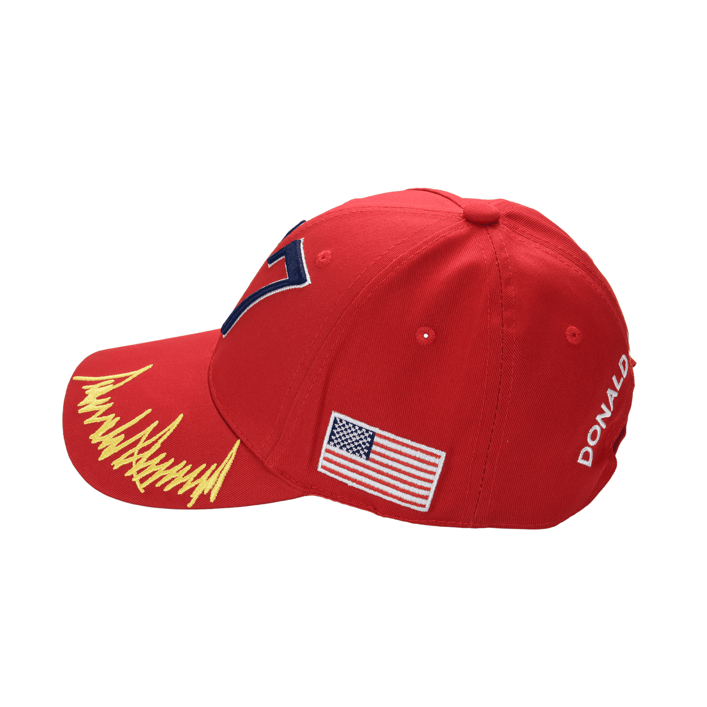 Trump 47 Cap – Red Cotton Twill Embroidered MAGA Hat with Presidential Seal, USA Flag & Signature - FORGEDnLOVE
