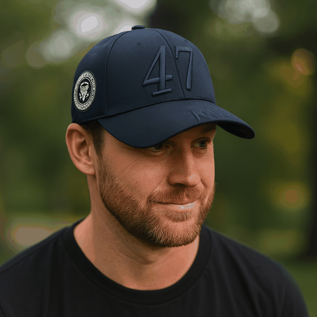 Dark Trump “47” Cap – President Trump Embroidered Cotton Twill Hat - FORGEDnLOVE