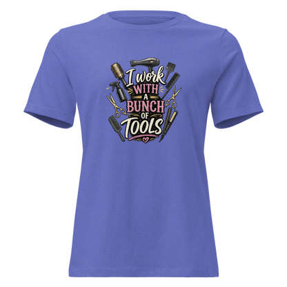 Funny Hairstylist Shirt – I Work With A Bunch Of Tools – Hair Stylist Gift Tee
