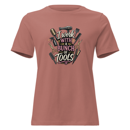 Funny Hairstylist Shirt – I Work With A Bunch Of Tools – Hair Stylist Gift Tee