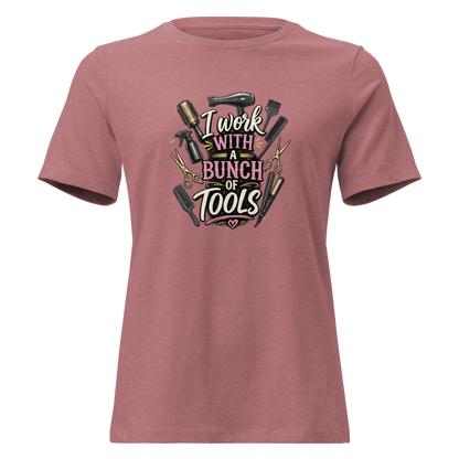 Funny Hairstylist Shirt – I Work With A Bunch Of Tools – Hair Stylist Gift Tee
