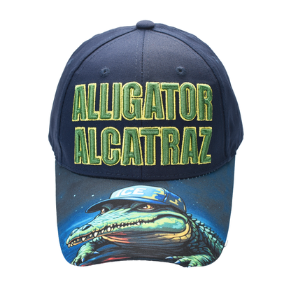 Alligator Alcatraz Cap – Printed Bill | Patriotic Graphic Flat Bill Hat - FORGEDnLOVE