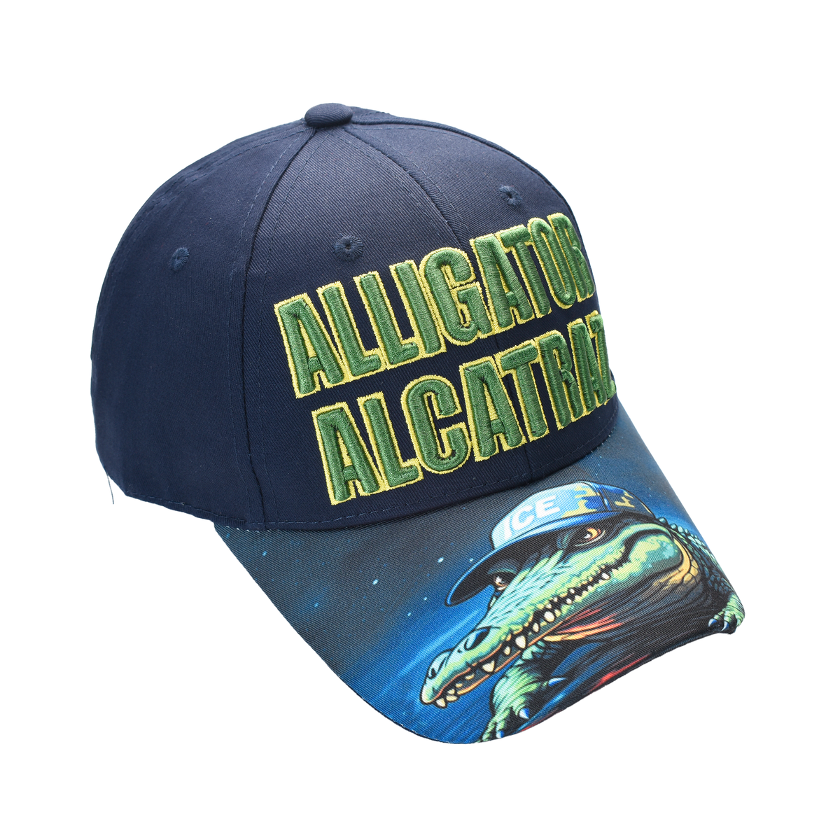 Alligator Alcatraz Cap – Printed Bill | Patriotic Graphic Flat Bill Hat - FORGEDnLOVE