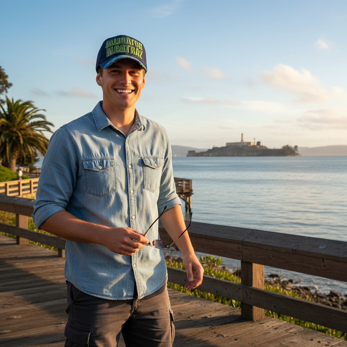 Alligator Alcatraz Cap – Printed Bill | Patriotic Graphic Flat Bill Hat - FORGEDnLOVE