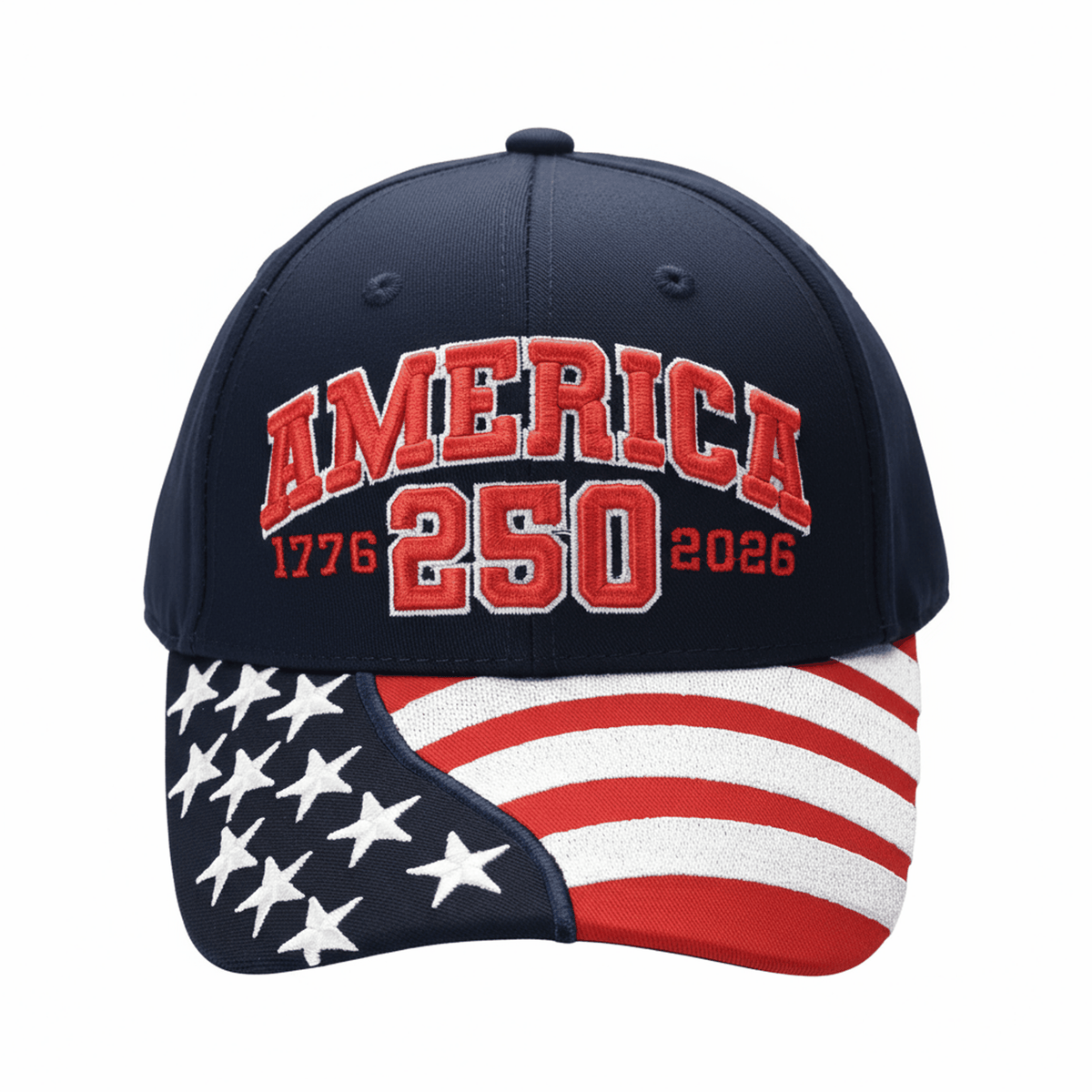 America 250th Anniversary Cap – American Flag Bill | Patriotic Cotton Twill Hat - FORGEDnLOVE