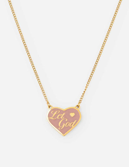 Enamel Let God Necklace