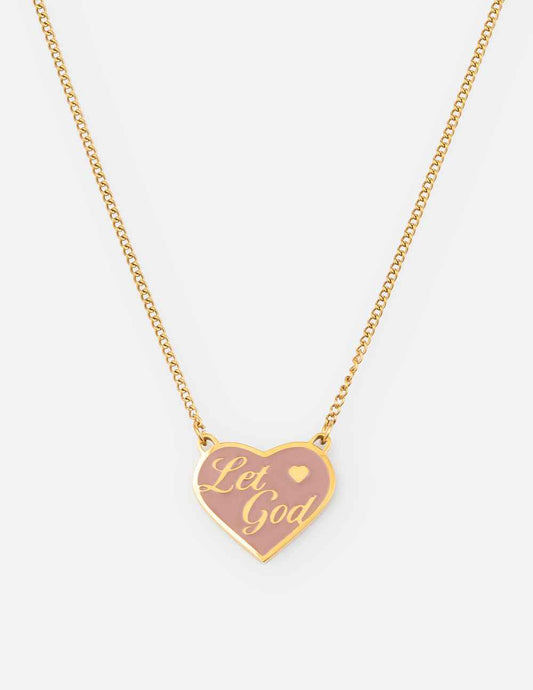 Enamel Let God Necklace