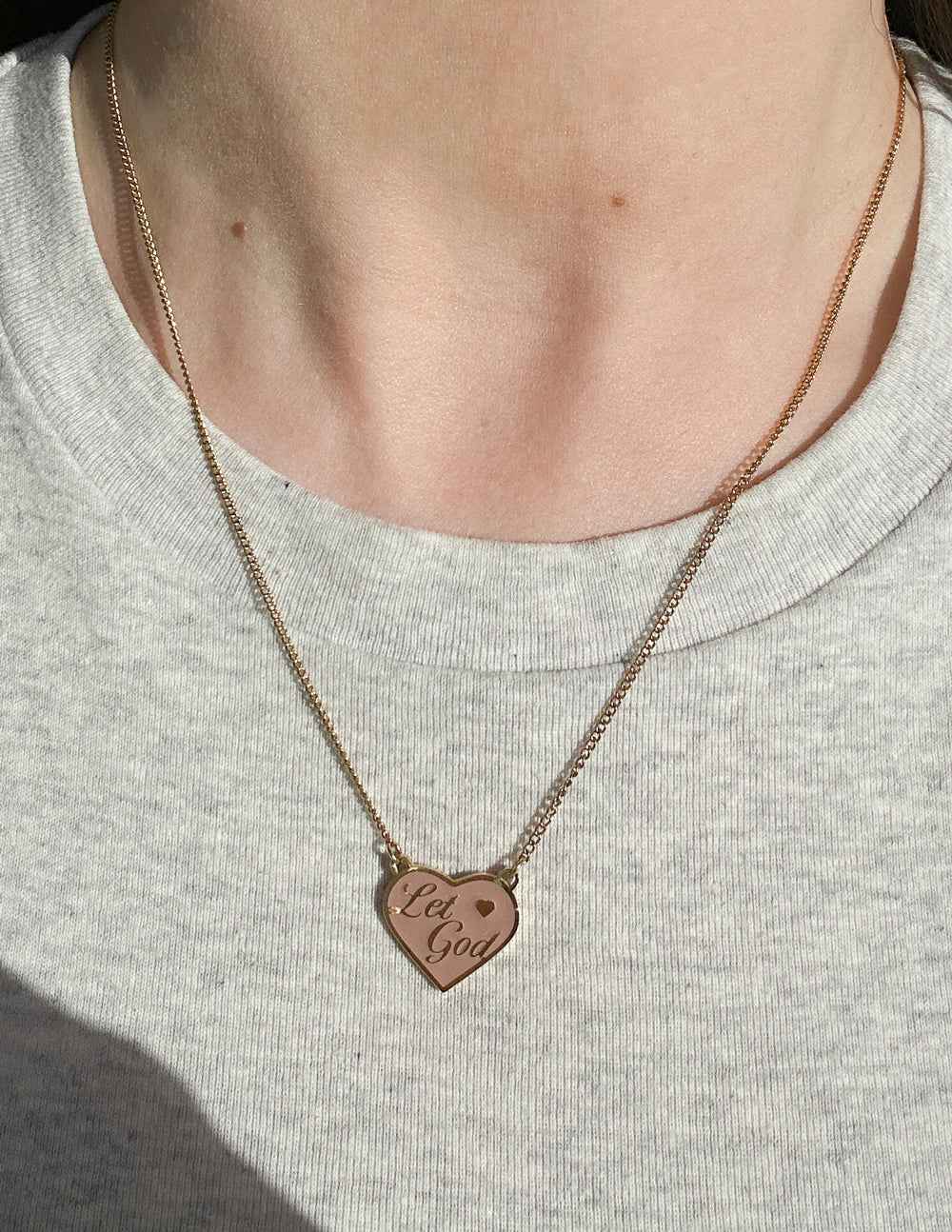 Enamel Let God Necklace