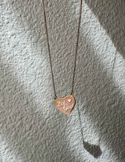 Enamel Let God Necklace