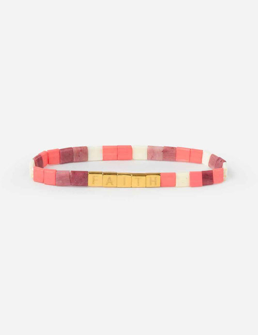 Faith Tile Letter Bracelet