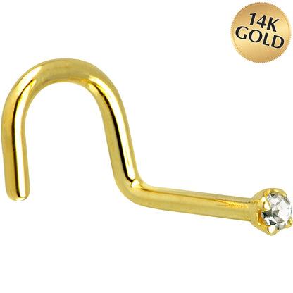 Solid 14K Yellow Gold 1.5mm Genuine Diamond Nose Ring - FORGEDnLOVE