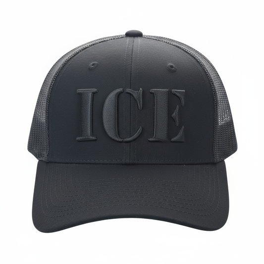ICE Blackout Trucker Cap | Patriotic Mesh-Back Adjustable Hat - FORGEDnLOVE