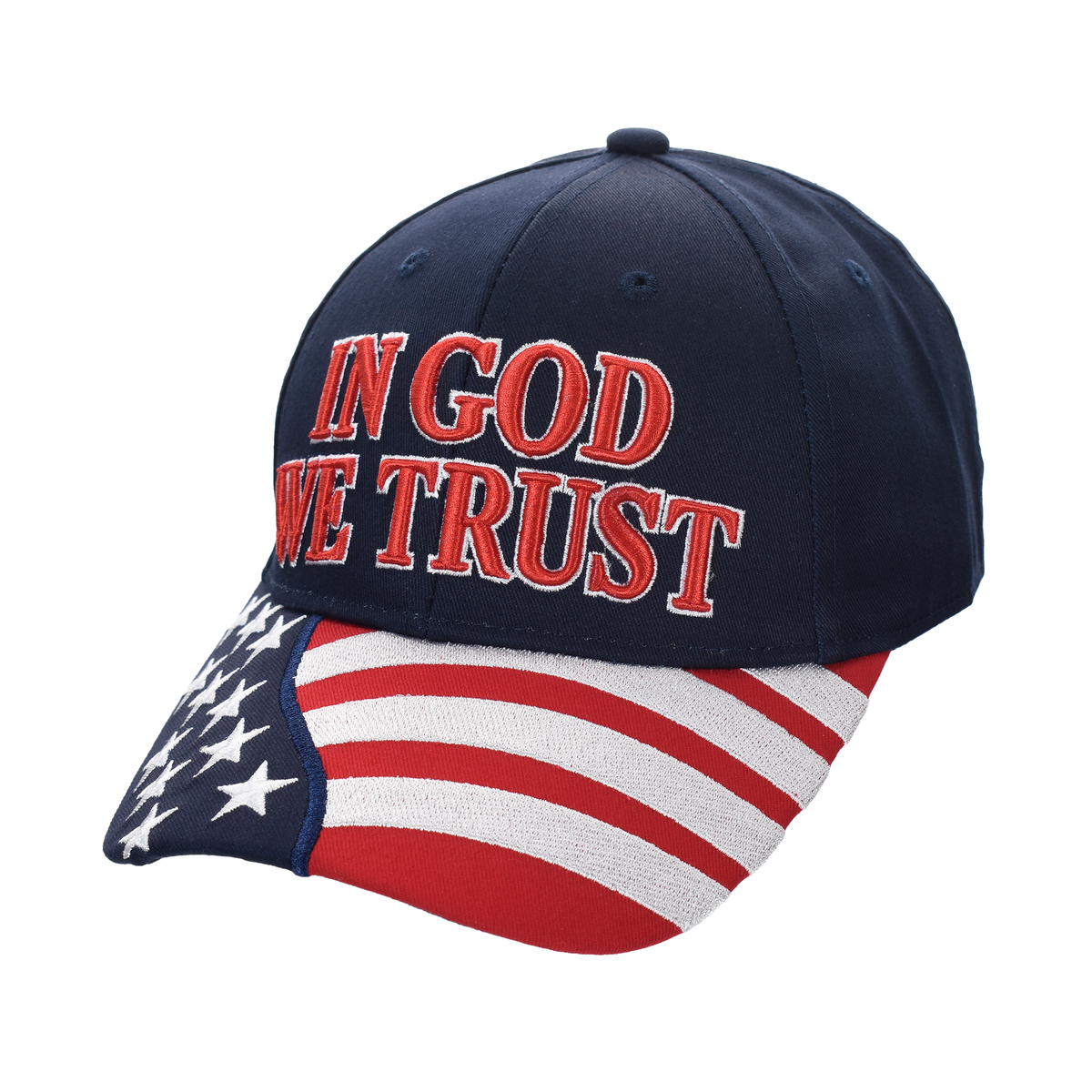 In God We Trust Cap – American Flag Bill | Cotton Twill Hat - FORGEDnLOVE
