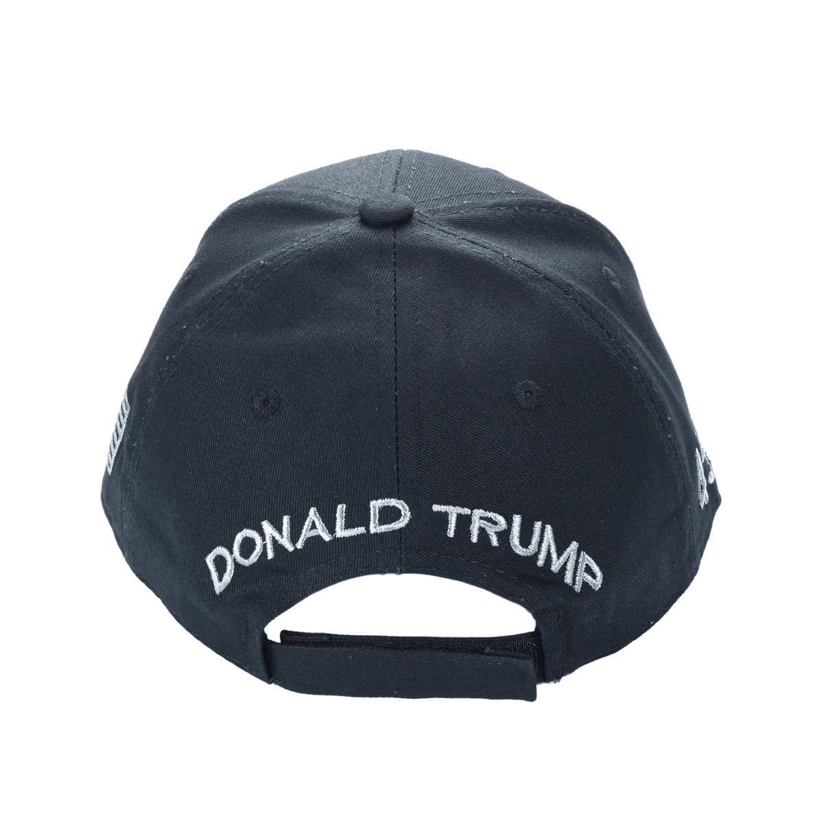 Black MAGA Trump Cap – Classic All-Black Hat with Silver/Gray Embroidery, Adjustable Dad Hat - FORGEDnLOVE