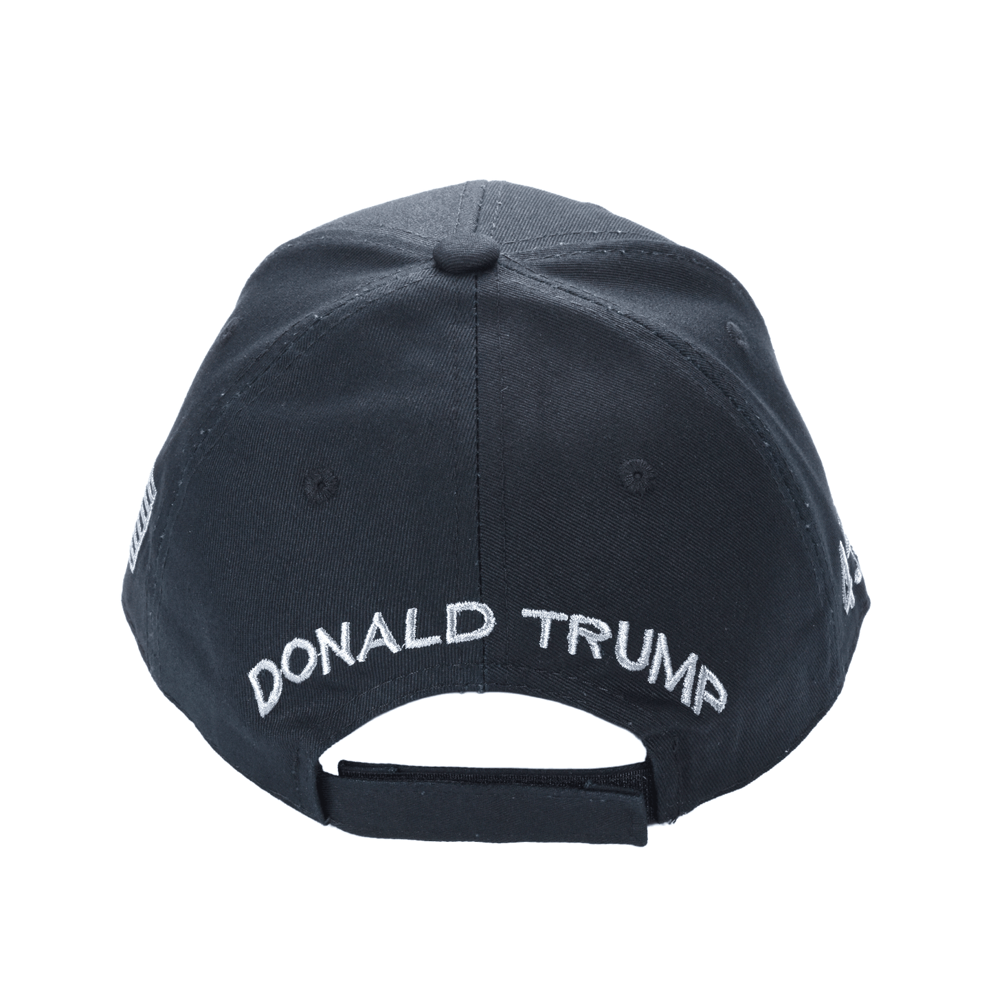 Black MAGA Trump Cap – Classic All-Black Hat with Silver/Gray Embroidery, Adjustable Dad Hat - FORGEDnLOVE