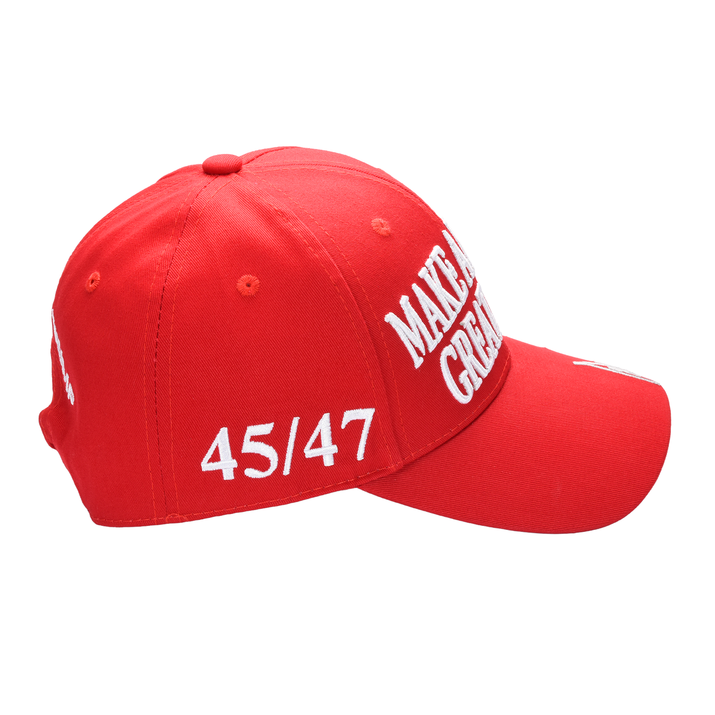MAGA Baseball Cap with Silver Trump Signature Bill ‒ Patriotic Red Snapback Hat for Men & Women / Trump 45-47 - FORGEDnLOVE