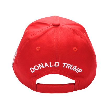 MAGA Baseball Cap with Silver Trump Signature Bill ‒ Patriotic Red Snapback Hat for Men & Women / Trump 45-47 - FORGEDnLOVE
