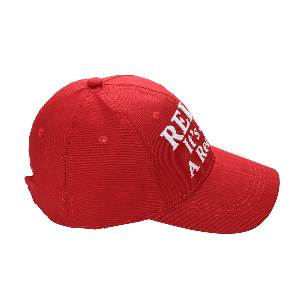 Relax It’s Just a Red Hat – Funny Parody Baseball Cap, Embroidered Cotton Twill, Adjustable Hook-and-Loop Strap - FORGEDnLOVE