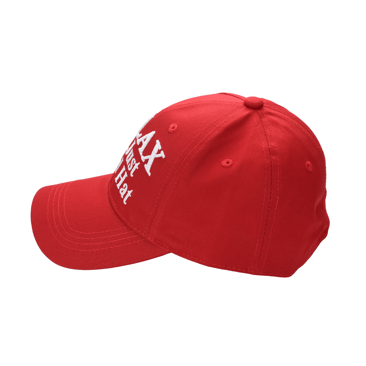 Relax It’s Just a Red Hat – Funny Parody Baseball Cap, Embroidered Cotton Twill, Adjustable Hook-and-Loop Strap - FORGEDnLOVE