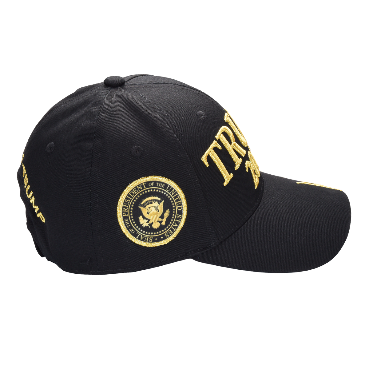 Trump 2028 Cap with Presidential Seal – Embroidered Black MAGA Hat, Adjustable Dad Cap - FORGEDnLOVE