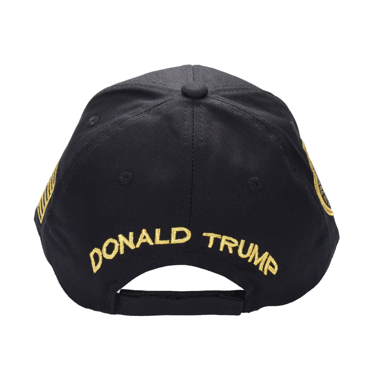 Trump 47 Black Cap with Gold Embroidery – Hook & Loop Adjustable Patriotic Hat - FORGEDnLOVE