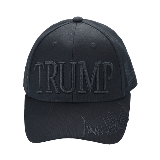 Trump Blackout Cap – Subtle Stealth MAGA Hat, All-Black Dad Hat with Discreet 45/47 Embroidery - FORGEDnLOVE