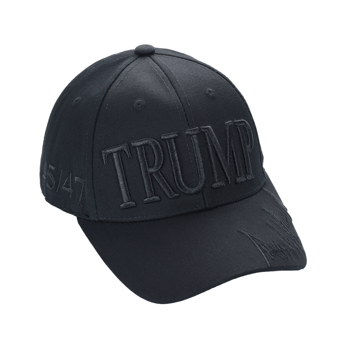 Trump Blackout Cap – Subtle Stealth MAGA Hat, All-Black Dad Hat with Discreet 45/47 Embroidery - FORGEDnLOVE