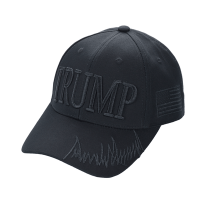 Trump Blackout Cap – Subtle Stealth MAGA Hat, All-Black Dad Hat with Discreet 45/47 Embroidery - FORGEDnLOVE