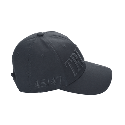 Trump Blackout Cap – Subtle Stealth MAGA Hat, All-Black Dad Hat with Discreet 45/47 Embroidery - FORGEDnLOVE