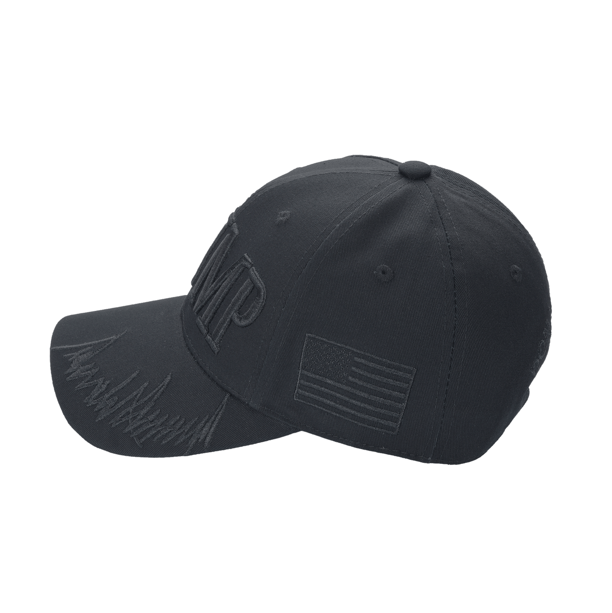 Trump Blackout Cap – Subtle Stealth MAGA Hat, All-Black Dad Hat with Discreet 45/47 Embroidery - FORGEDnLOVE