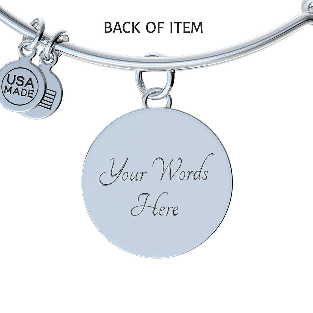 Personalized Luxury Circle Bangle Bracelet – Custom Engraved Keepsake Gift for Her (Silver or Gold) - FORGEDnLOVE