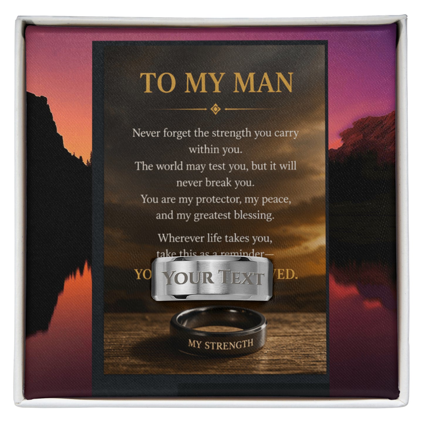 To My Man Ring – Personalized Engraved Gift for Him | Romantic Gift for Husband, Boyfriend, Military Man - FORGEDnLOVE