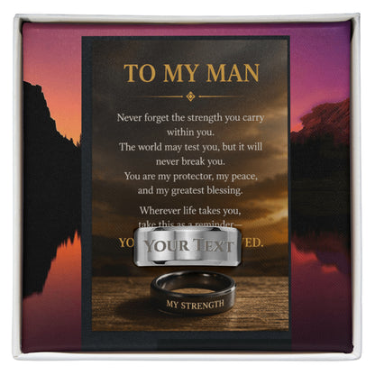 To My Man Ring – Personalized Engraved Gift for Him | Romantic Gift for Husband, Boyfriend, Military Man - FORGEDnLOVE